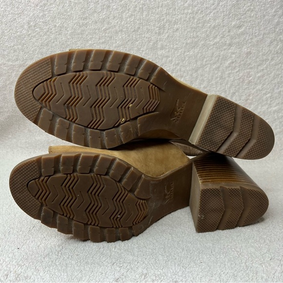 Sorel Nadia Block Heel Open Toe Slingback Mules-Tan Nubuck-Women’s 10-Classic - Picture 11 of 13